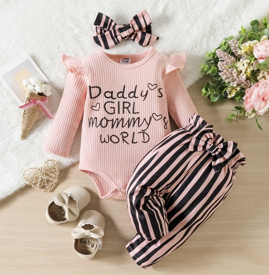 PatPat Newborn Baby Girls Clothes Long Sleeve Romper